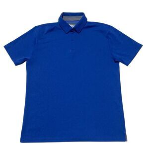 Twillory Button Down Polo Blue Medium | Athleisure Golf Office Business Casual